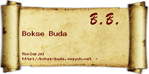 Bokse Buda névjegykártya
